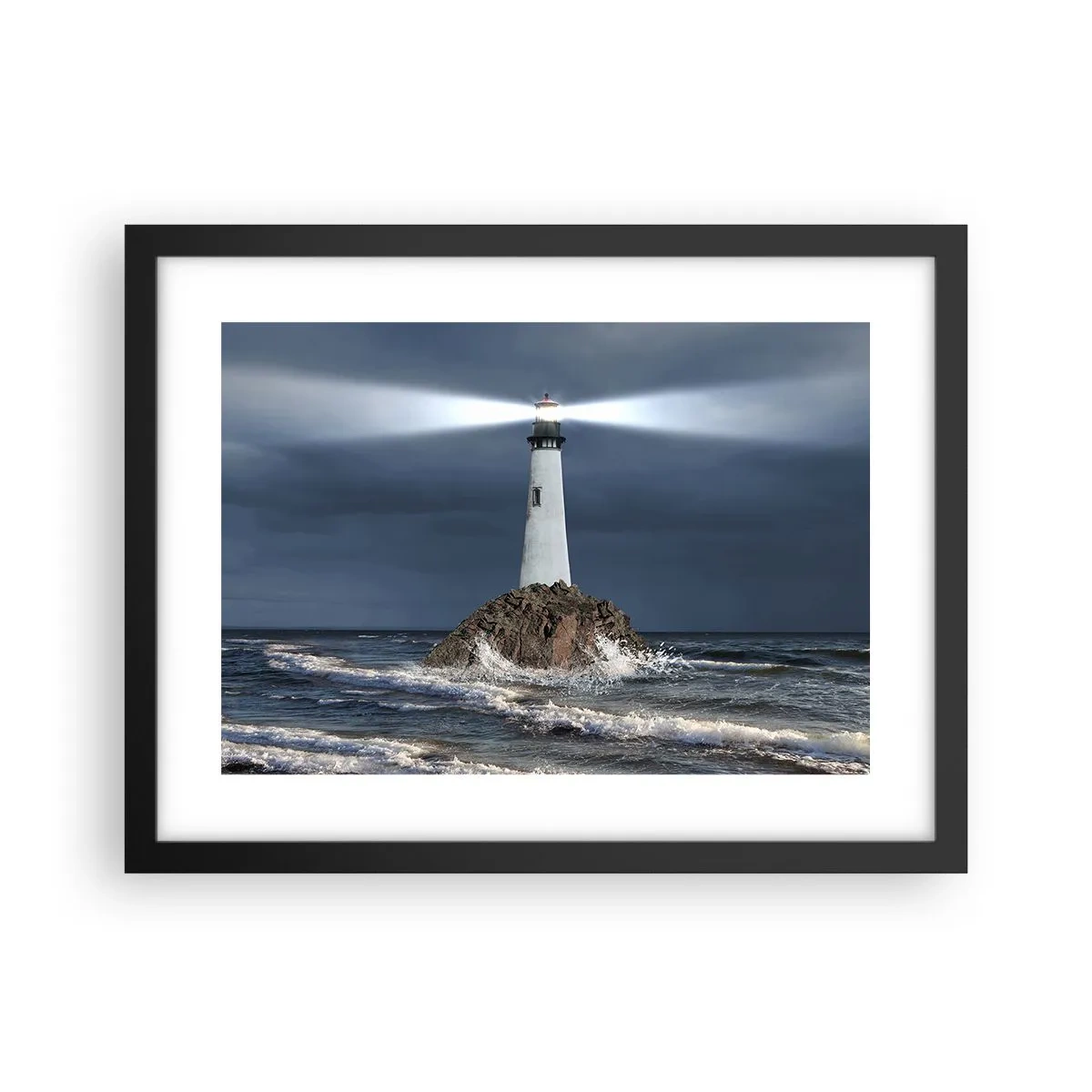 Poster in einem schwarzem Rahmen - Hier... hier... hier! - 40x30 cm