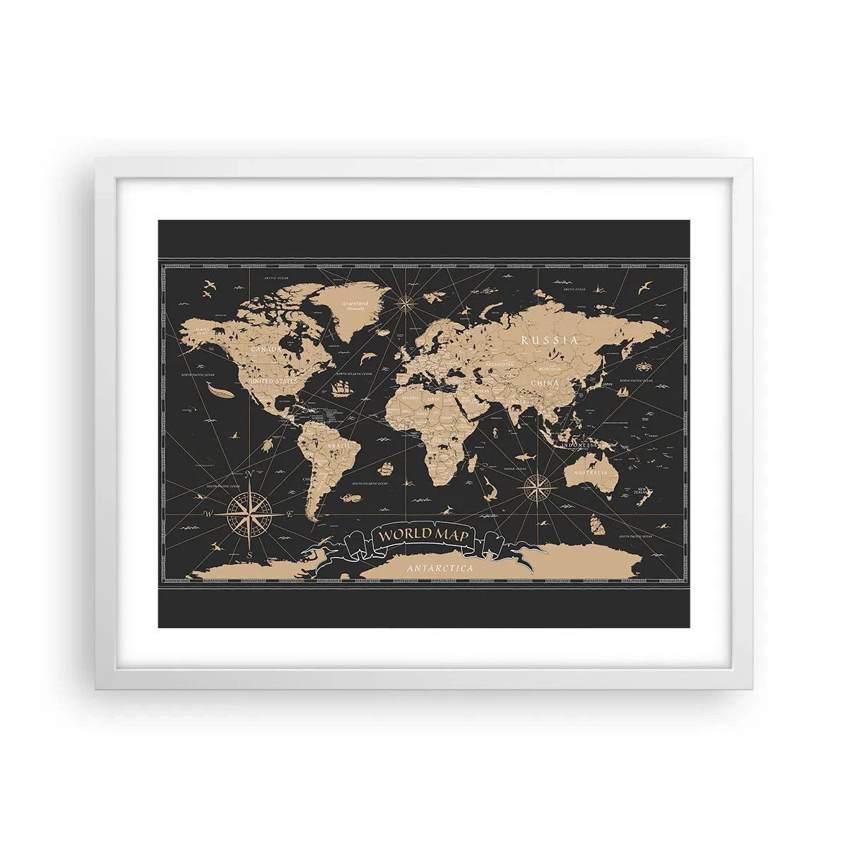 Poster in einem weißen Rahmen - Die Grenzen meiner Welt - 50x40 cm