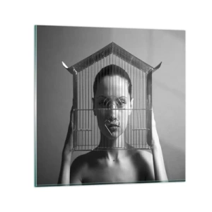 Glasbild - Bild auf glas - Ein leicht surreales Portrait - 70x70 cm