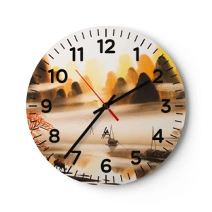 Wanduhr - Glasuhr - Weiter als im Fernosten - 30x30 cm