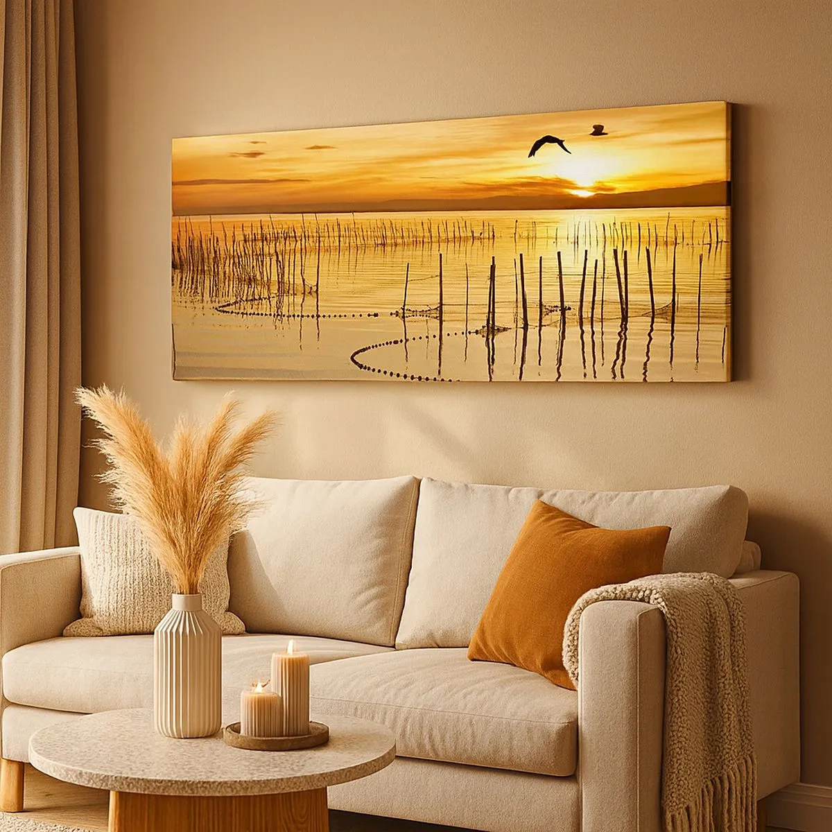 Bild auf Leinwand - Leinwandbild - In der Fischerei - 100x40 cm