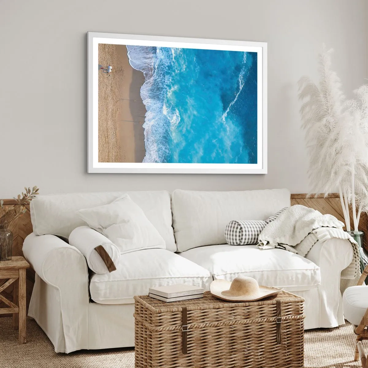 Poster in einem weißen Rahmen - Die Kraft des Blaus - 50x40 cm