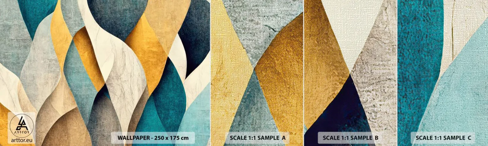 Fototapeten Muster Premium Canvas - Rhythmus und Welle - Abstraktion, Stück, Abgenutzt - 100x30 cm