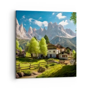 Bild auf Leinwand - Leinwandbild - Alpenidylle - 70x70 cm