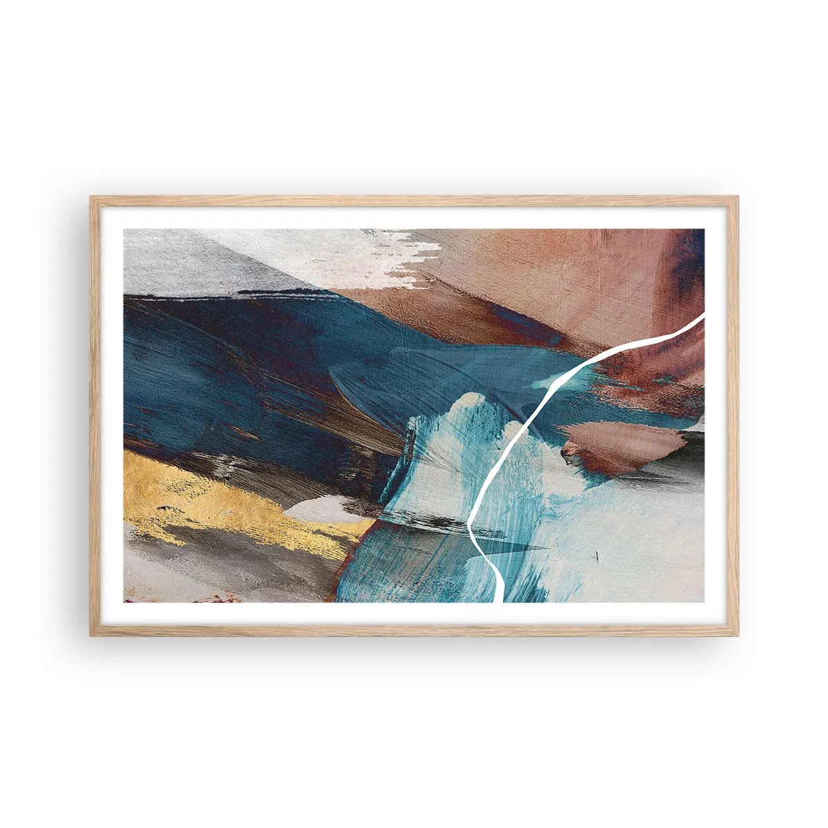 Poster in einem Rahmen aus heller Eiche - Großzügig und mit Energie - 91x61 cm