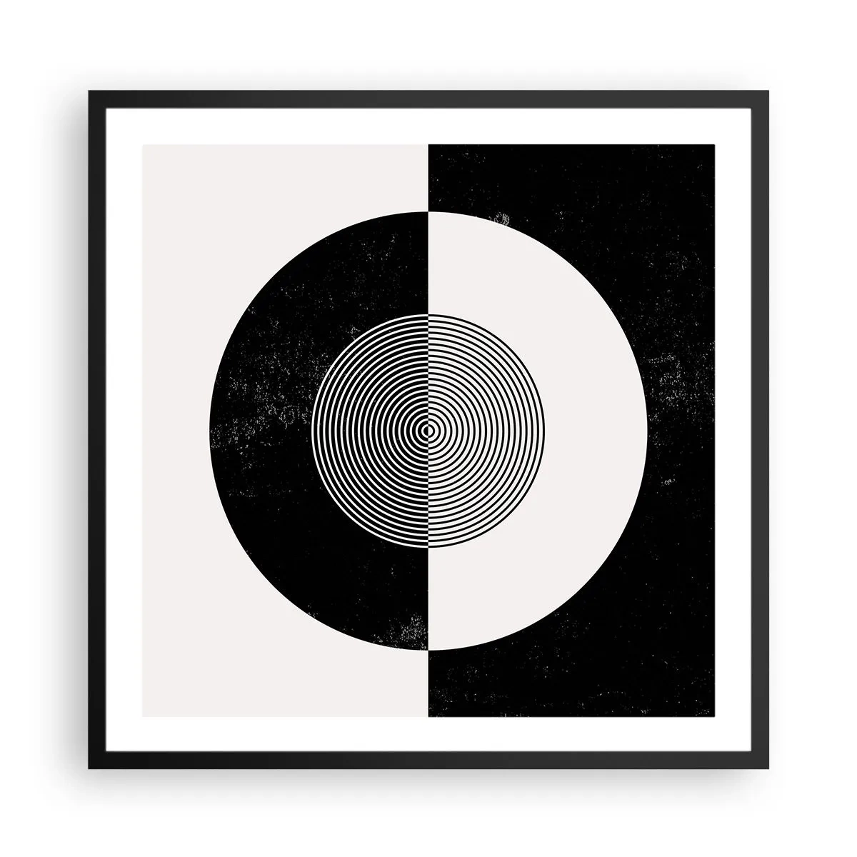 Poster in einem schwarzem Rahmen - Harmonie in Schwarz und Weiß - 60x60 cm