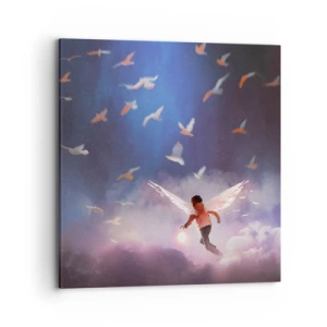 Bild auf Leinwand - Leinwandbild - Du brauchst Fantasie und Mut - 70x70 cm