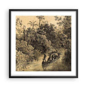Poster in einem schwarzem Rahmen - Expedition zur Quelle - 50x50 cm