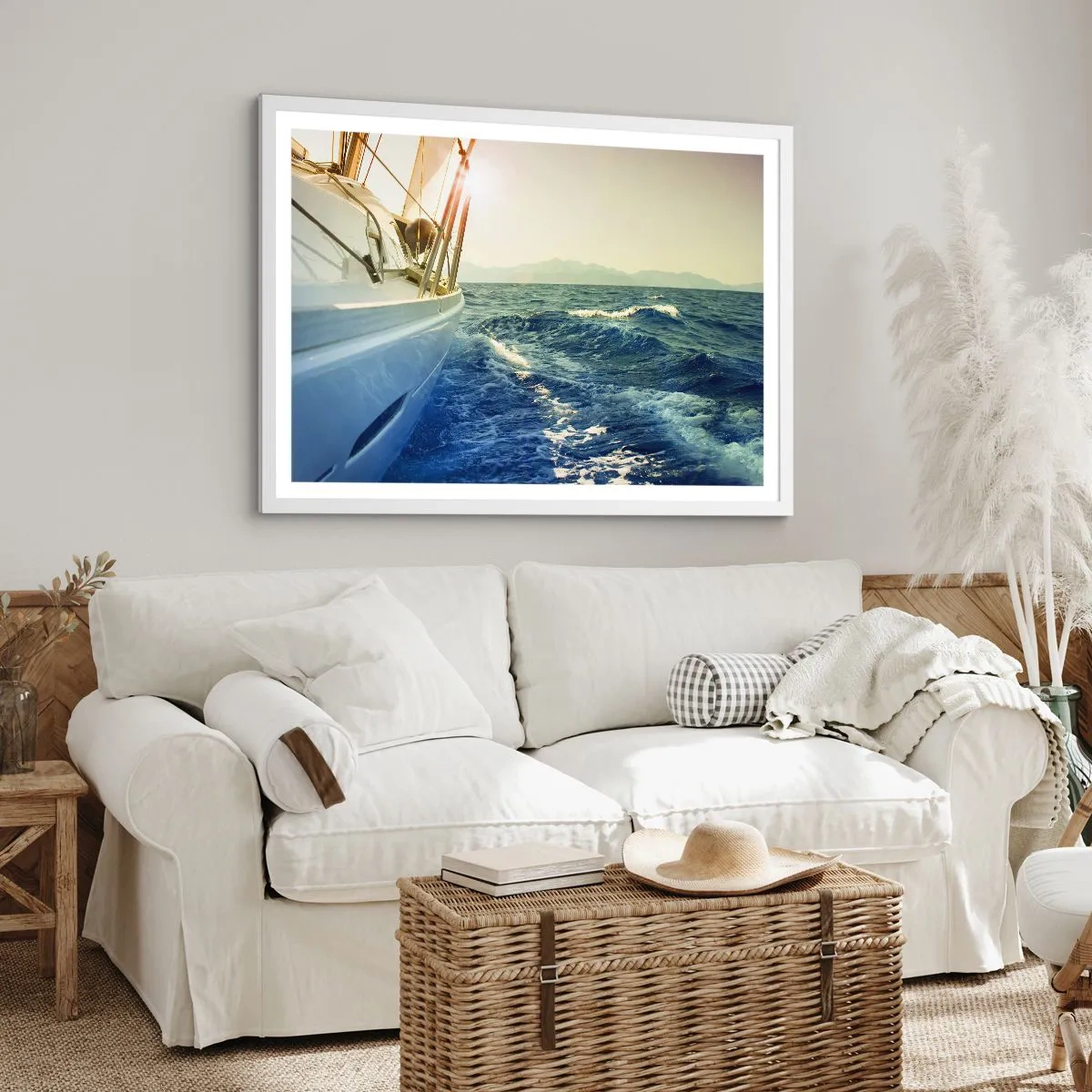 Poster in einem weißen Rahmen - Auf ins Abenteuer - 91x61 cm