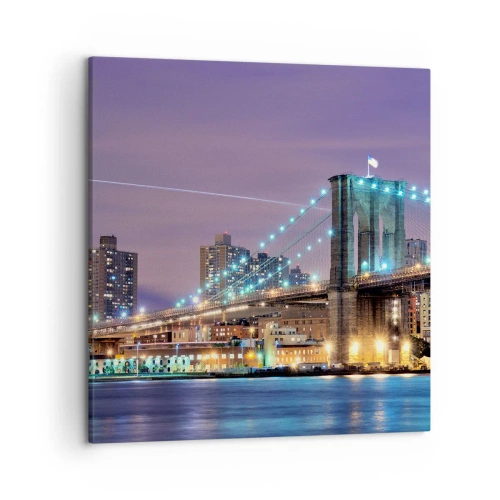 Bild auf Leinwand - Leinwandbild - Seit vielen Jahren die Brooklyn Bridge - 50x50 cm