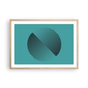 Poster in einem Rahmen aus heller Eiche - Kreis – eine geometrische Variante - 70x50 cm