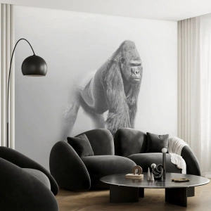 Fototapete Premium Canvas - Zuversichtlich in seiner Stärke - Tiere, Gorilla, Affe - 150x105 cm