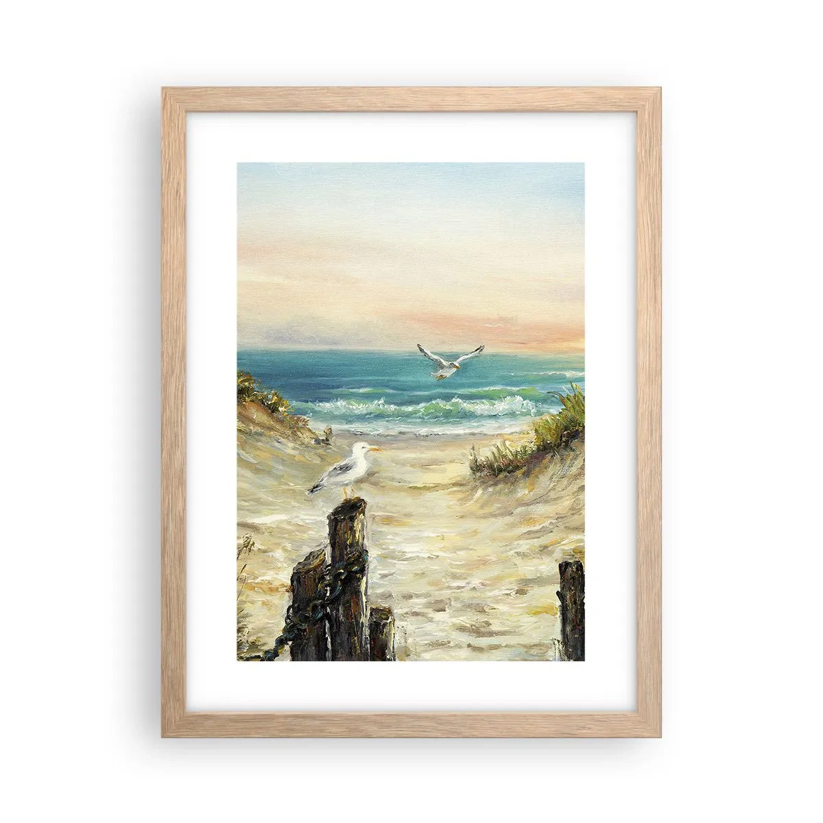 Poster in einem Rahmen aus heller Eiche - Windlose Abgeschiedenheit - 30x40 cm