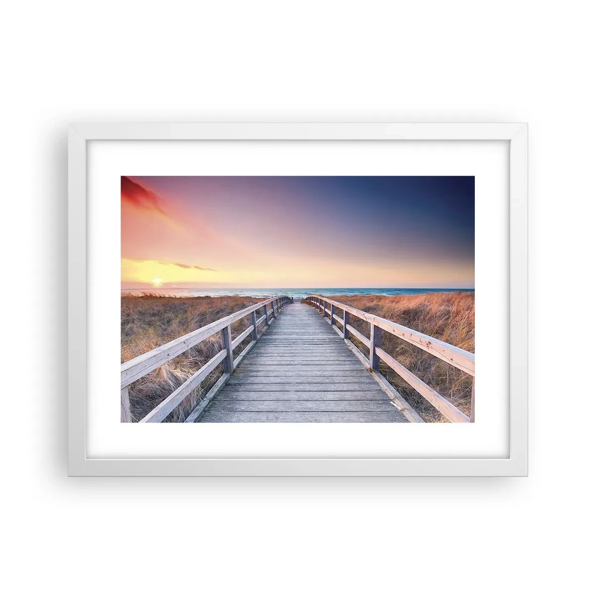 Poster in einem weißen Rahmen - Baltische Abend-Aurora - 40x30 cm