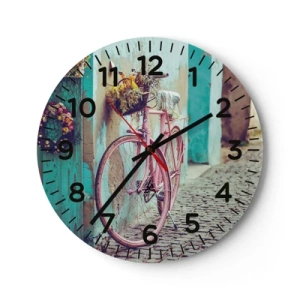 Wanduhr - Glasuhr - Ich komme gleich wieder - 30x30 cm