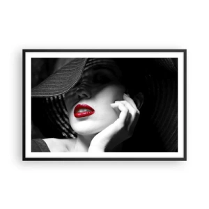 Poster in einem schwarzem Rahmen - Eine Studie in Scharlachrot - 91x61 cm