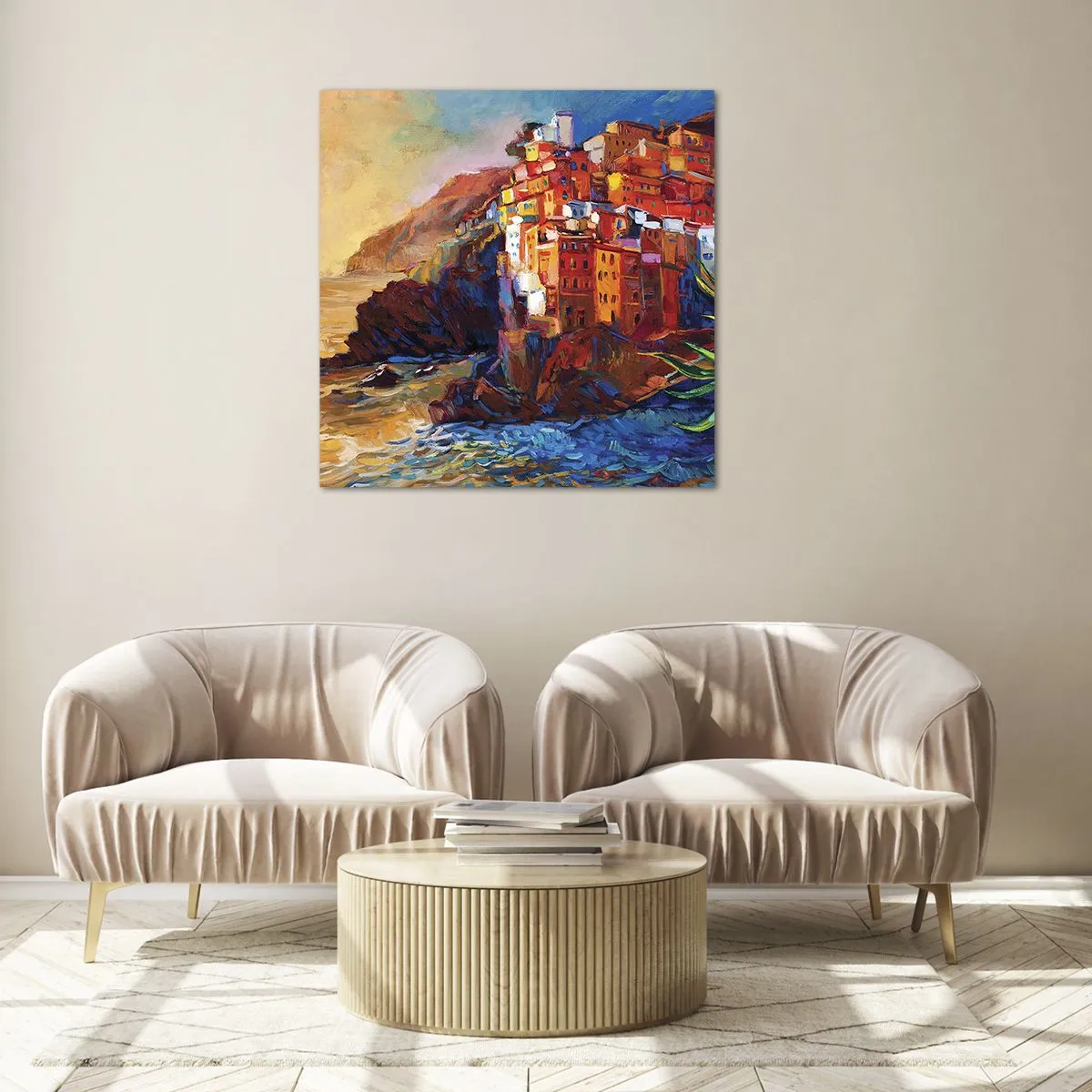 Glasbild - Bild auf glas - Italienische Atmosphäre - 60x60 cm