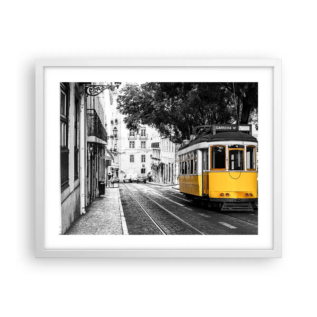 Poster in einem weißen Rahmen - Und Fado im Hintergrund - 50x40 cm