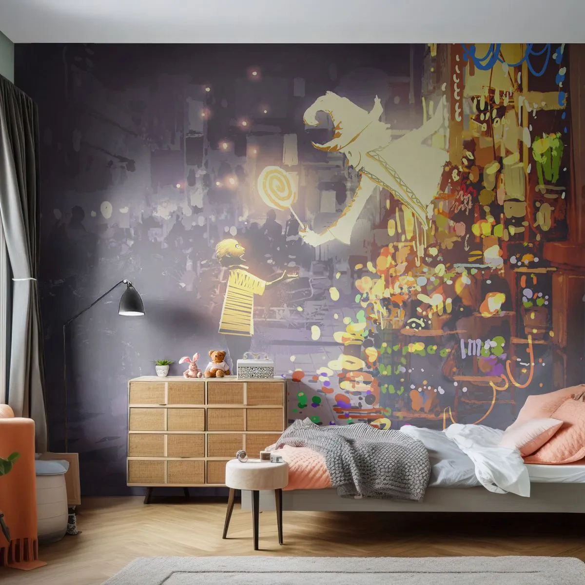 Selbstklebende Fototapete Deluxe Sticker - Magie ist da - Abstraktion, Fantasie, Für Kinder - 350x256 cm