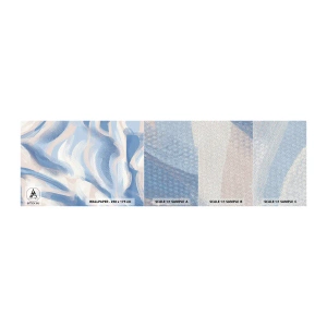 Fototapeten Muster Premium Sand - Blaue Wellen - Pastell, Minimalismus, Stück - 100x30 cm