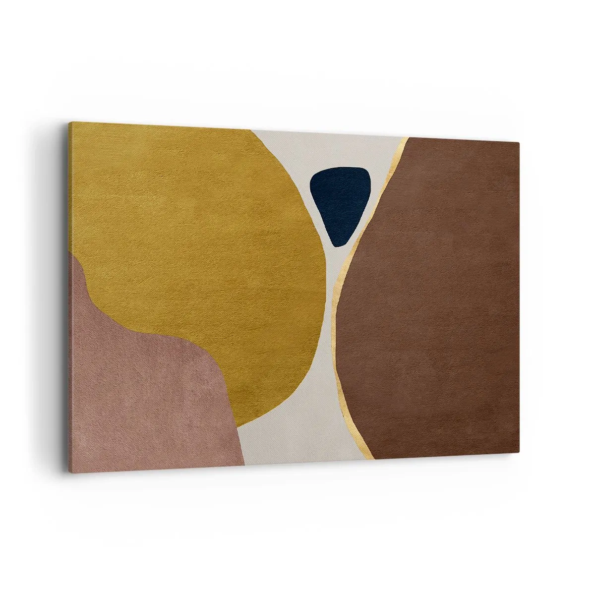 Bild auf Leinwand - Leinwandbild - Eine abstrakte Komposition mit geometrischen Formen in warmen Farben. - 100x70cm - Abstraktion – ein Ort im Raum - Moderne Wanddekoration für Wohnzimmer und Schlafzimmer ARTTOR
