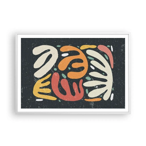 Poster in einem weißen Rahmen - Komposition – Ich erwische dich gleich - 100x70 cm