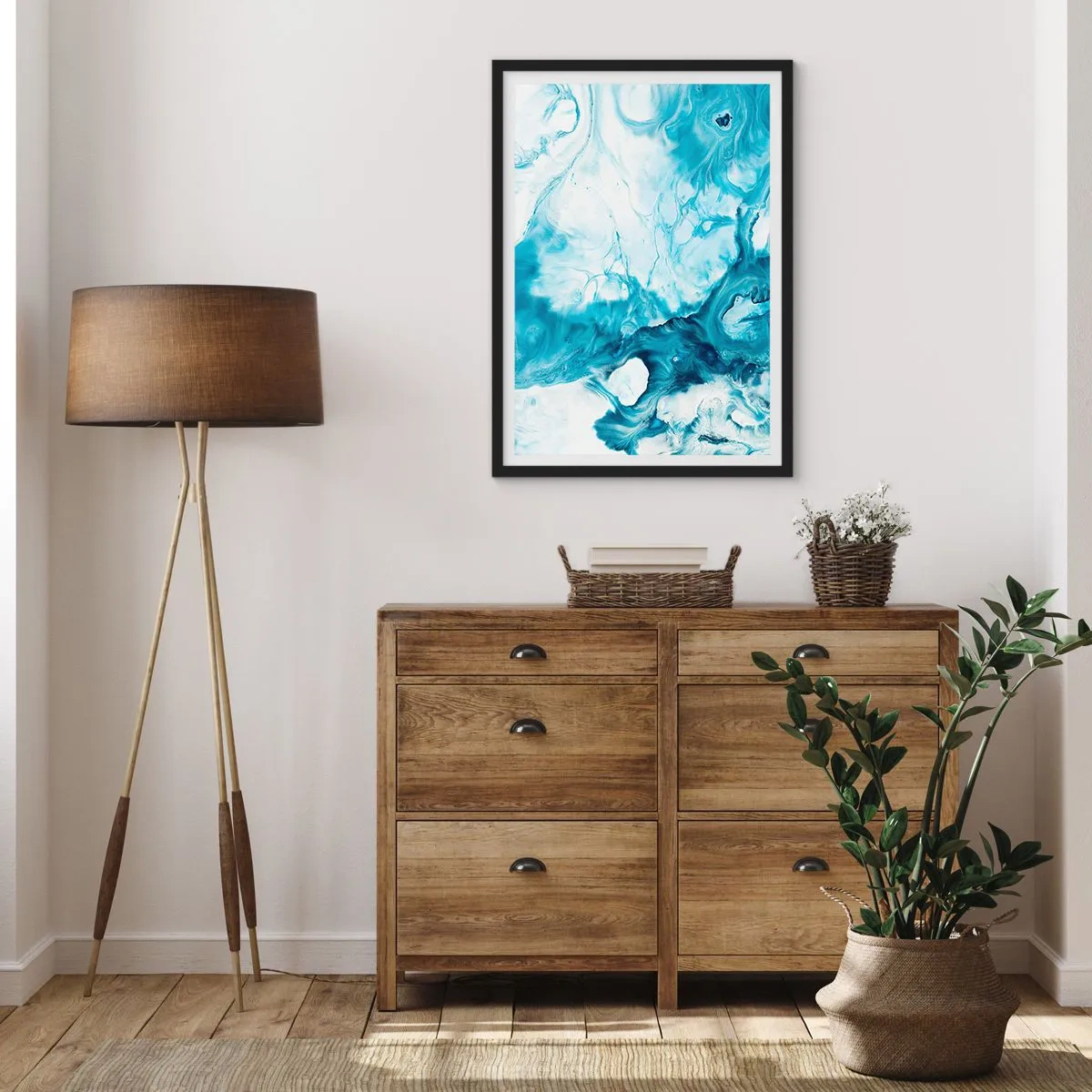 Poster in einem schwarzem Rahmen - Blaues Konzert - 70x100 cm