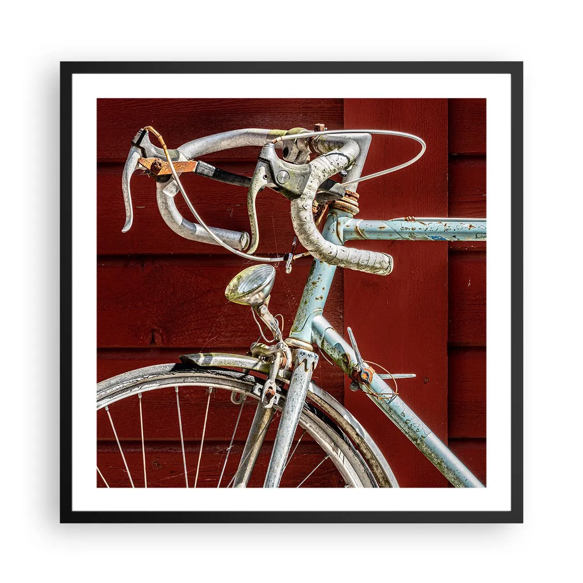 Poster in einem schwarzem Rahmen - Geschaffen um zu siegen - 60x60 cm