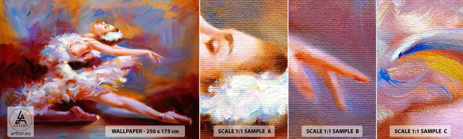 Fototapeten Muster Selbstklebend Deluxe Sticker - Schwan Gnade - Ballett, Ballerina, Tänzer - 100x30 cm