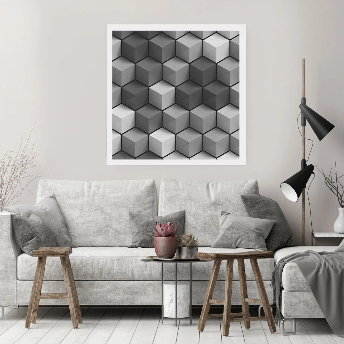 Poster - Kubistisches Puzzle - 40x40 cm