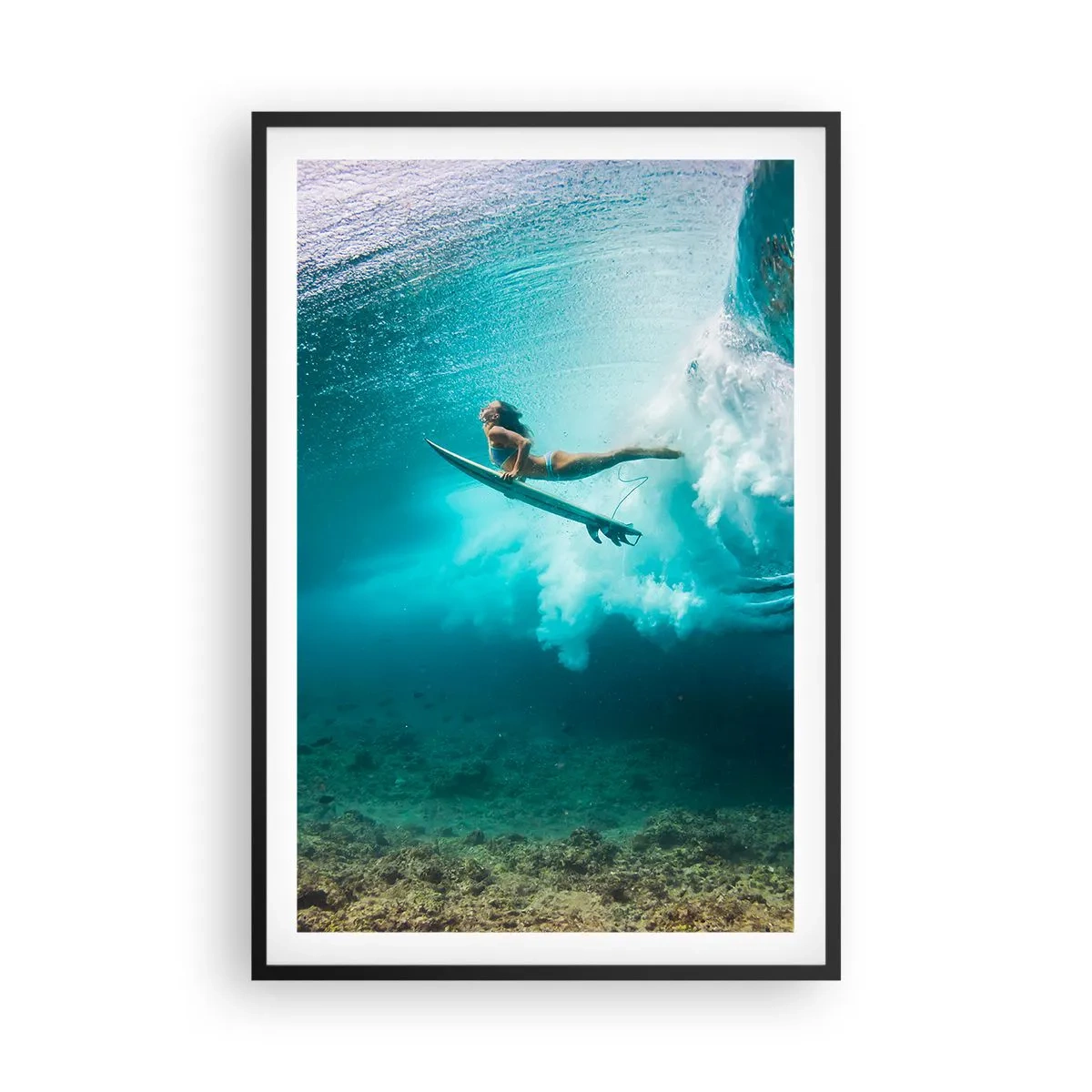 Poster in einem schwarzem Rahmen - Unterwasserwelt - 61x91 cm