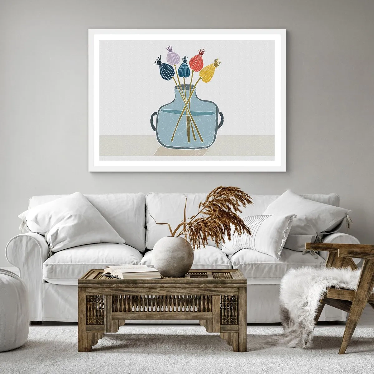 Poster in einem weißen Rahmen - Es ist mucksmäuschenstill - 50x50 cm
