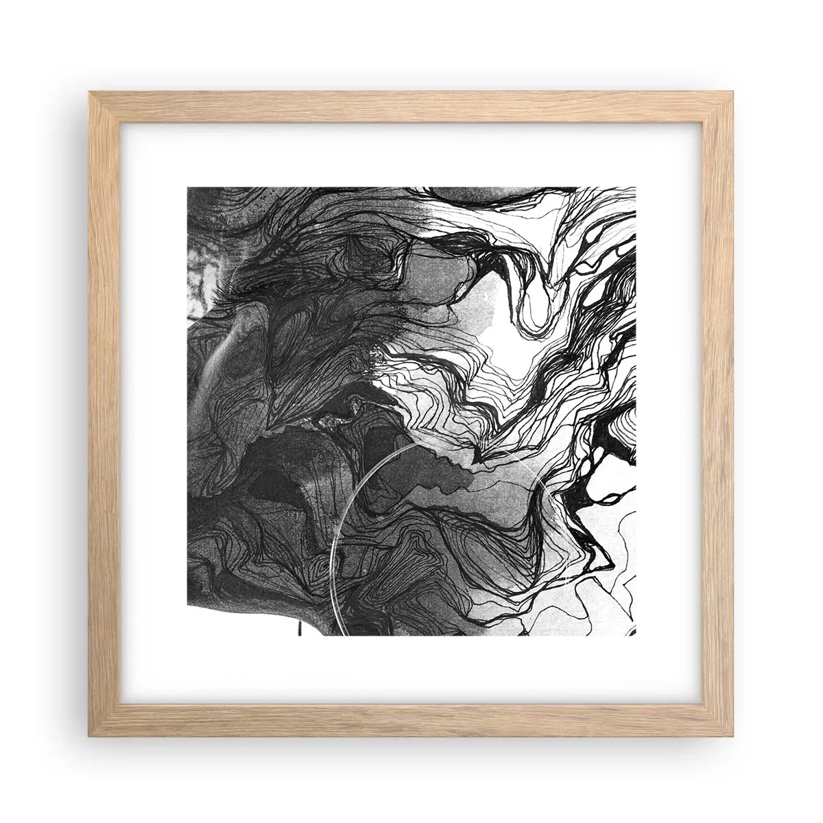 Poster in einem Rahmen aus heller Eiche - Verstrickt in Träume - 30x30 cm