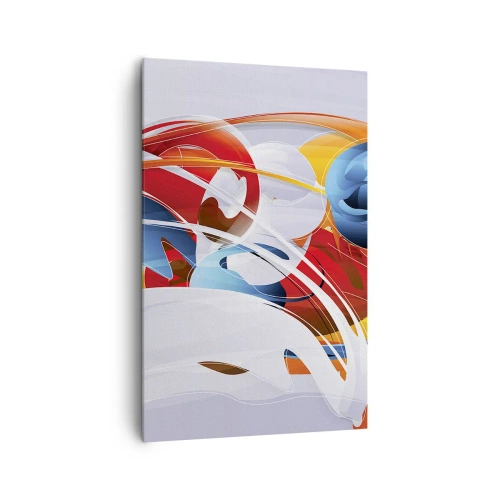 Bild auf Leinwand - Leinwandbild - Bunte Abstraktion mit dynamischen Linien und lebendigen Farben - 80x120cm - Der Tanz der Elemente - Moderne Wanddekoration für Wohnzimmer und Schlafzimmer ARTTOR