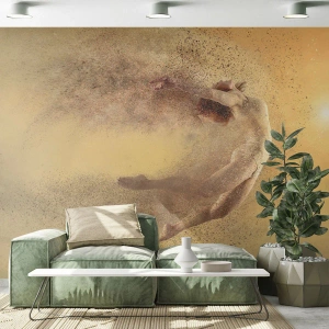 Fototapete Premium Canvas - Eine Figur in dynamischer Bewegung mit zerfallendem Effekt - 100x70cm - In tanzender Ekstase - Moderne Wanddekoration für Wohnzimmer und Schlafzimmer ARTTOR