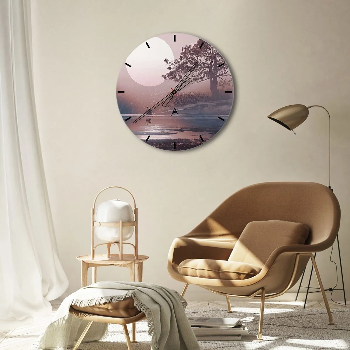 Wanduhr - Glasuhr - Wunder der Nacht - 40x40 cm