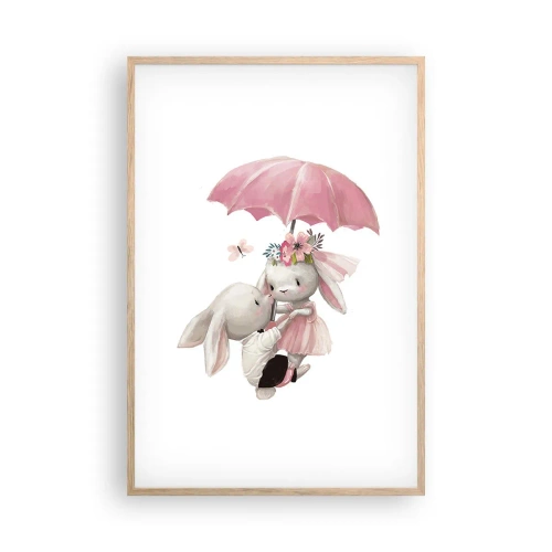 Poster in einem Rahmen aus heller Eiche - Das ist eben Liebe - 61x91 cm