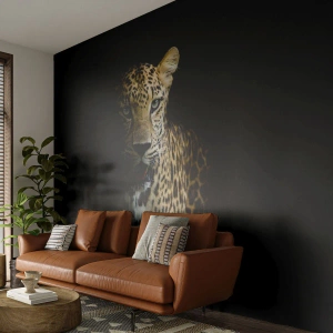Fototapete Premium Canvas - Dunkle Schönheit - Tiere, Leopard, Wilde Katze - 350x256 cm