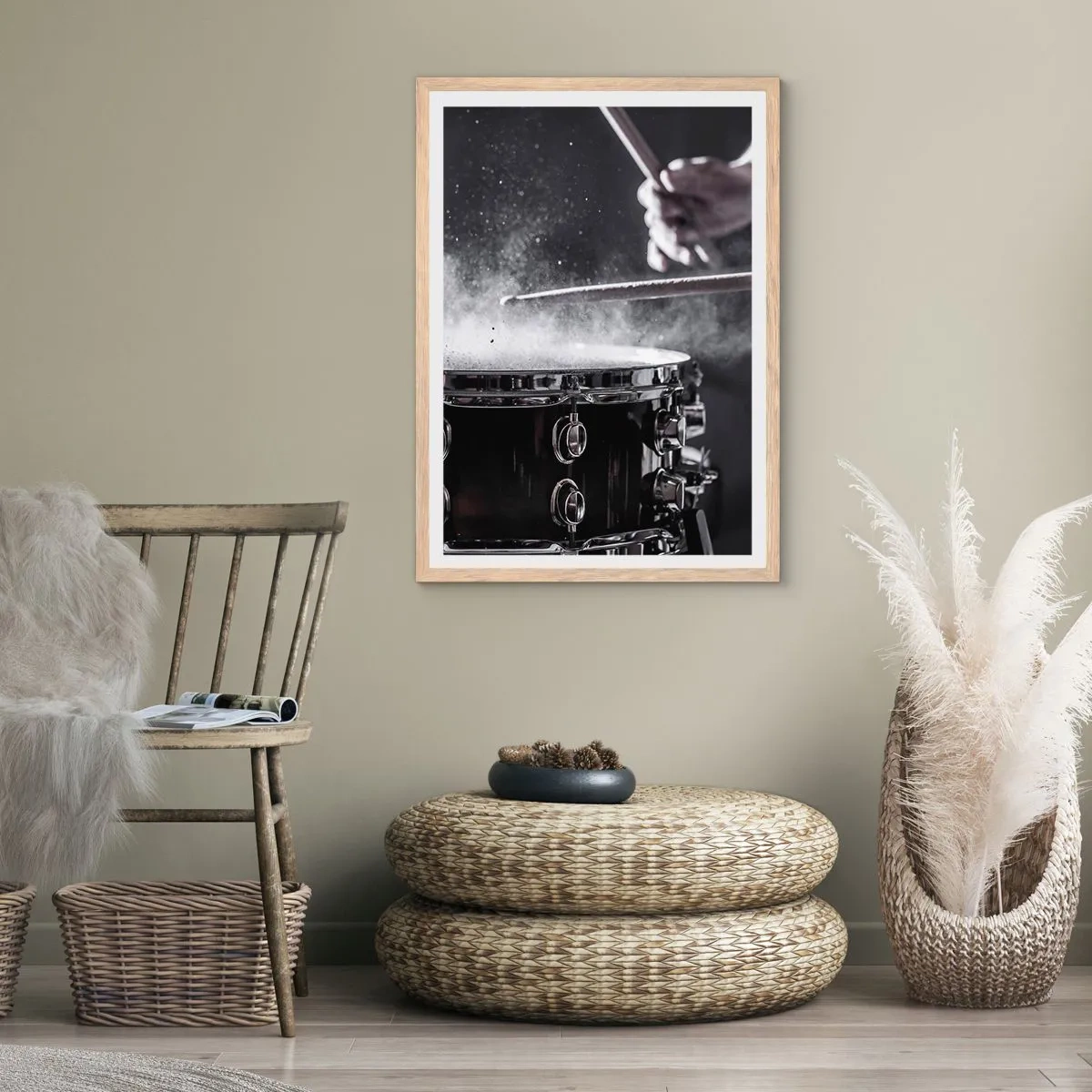 Poster in einem Rahmen aus heller Eiche - Der Puls der Musik - 50x70 cm