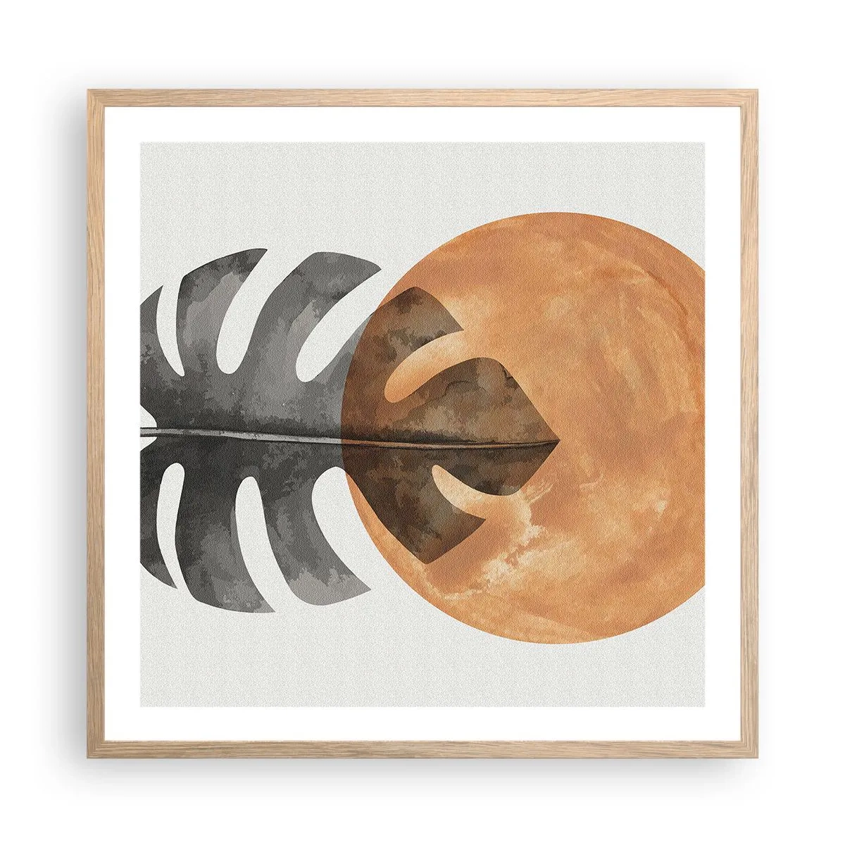 Poster in einem Rahmen aus heller Eiche - Immer die Sonne - 60x60 cm