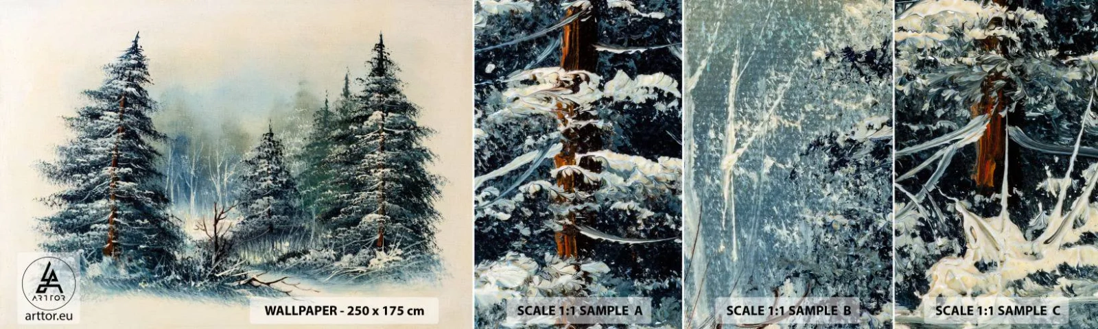 Fototapetenmuster Standard Eco - Bereit für Weihnachten - Landschaft, Wald, Natur - 100x30 cm
