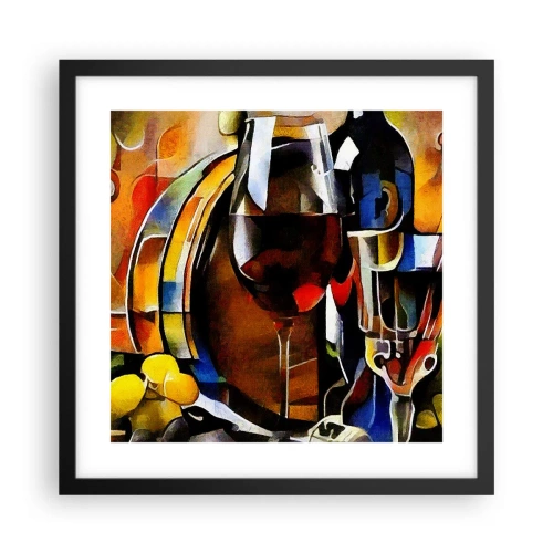 Poster in einem schwarzem Rahmen - Und die Welt nimmt Farben an - 40x40 cm