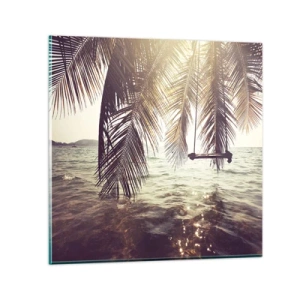 Glasbild - Bild auf glas - Sie können nach Belieben in den Wolken schwingen - 30x30 cm