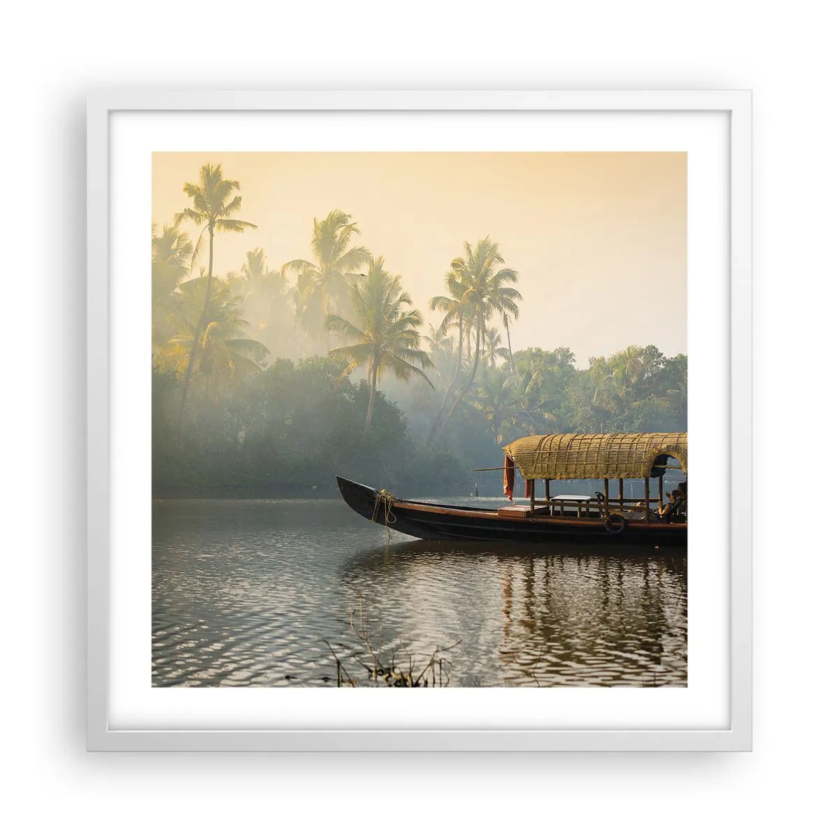 Poster in einem weißen Rahmen - Haus am Fluss - 50x50 cm