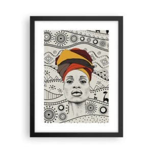 Poster in einem schwarzem Rahmen - Afrikanisches Porträt - 30x40 cm