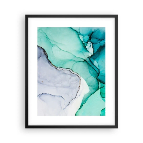 Poster in einem schwarzem Rahmen - Eine Studie in Türkis - 40x50 cm