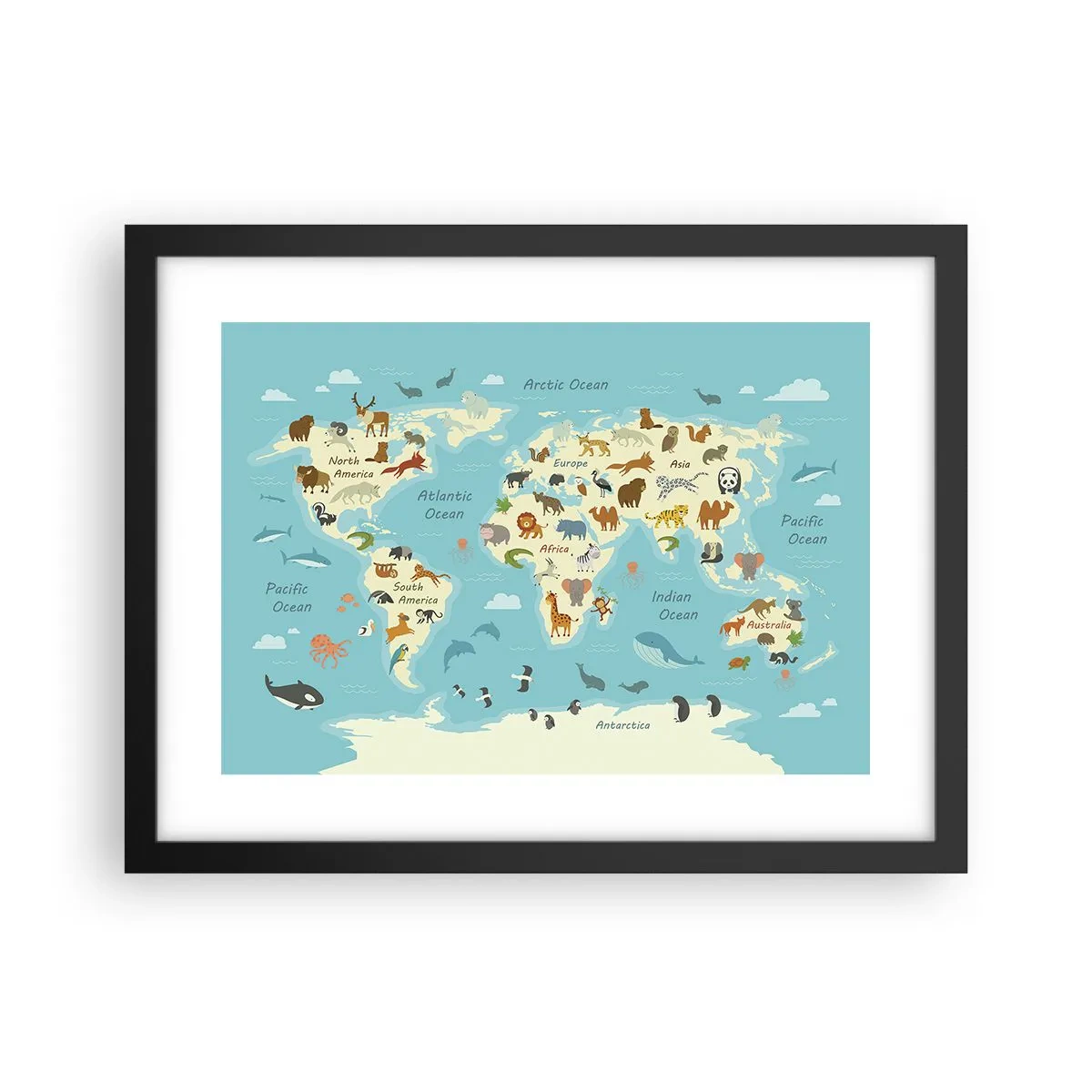 Poster in einem schwarzem Rahmen - Gute Nachbarn - 40x30 cm