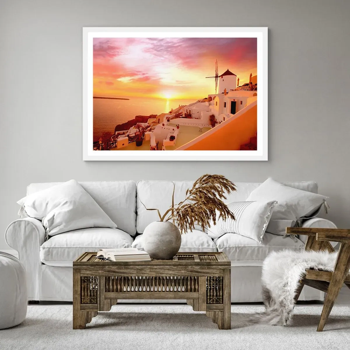 Poster in einem weißen Rahmen - In Weiß und Gold schmelzen - 40x30 cm