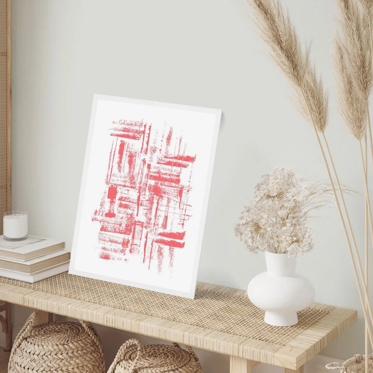 Poster in einem weißen Rahmen - Die rote Stadt - 70x100 cm
