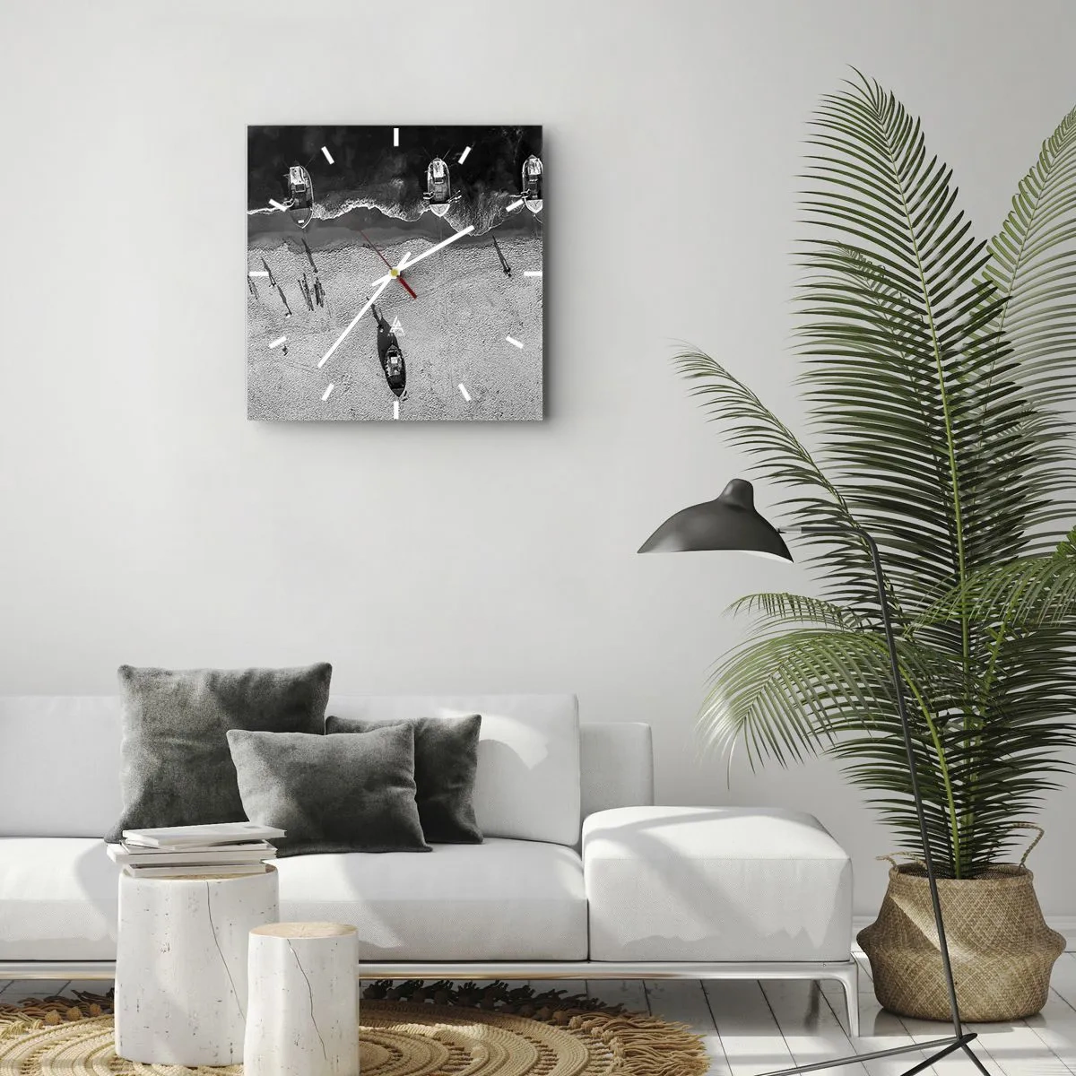 Wanduhr - Glasuhr - Immer noch am Ufer… - 40x40 cm